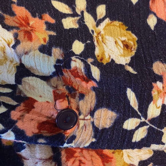 Navy floral long sleeve aline dress - Picture 6 of 8